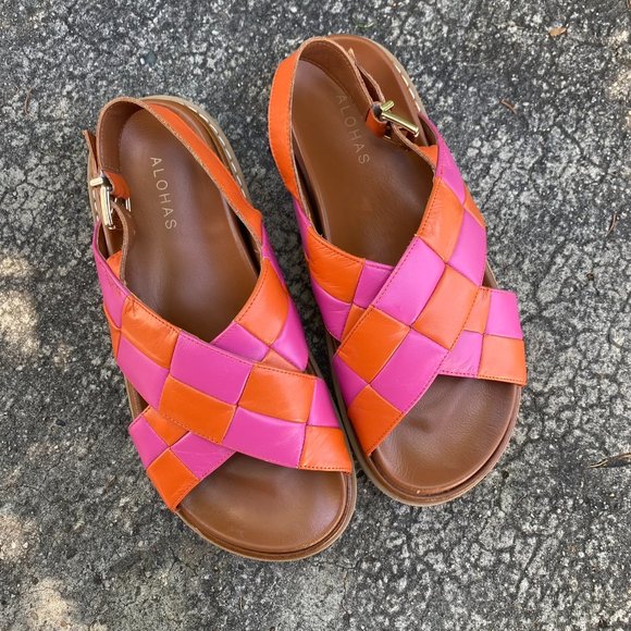 ALOHAS | Marshmallow Scacchi Sandals | Women's 39 - Picture 1 of 14